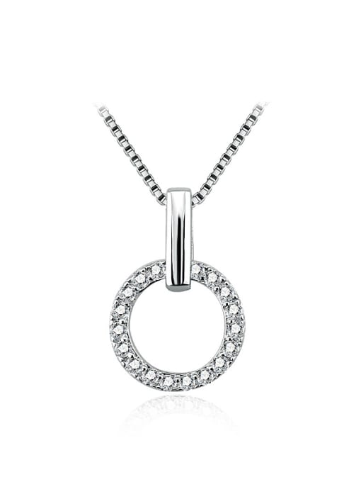 White 18K White Gold 925 Sterling Silver AAA zircon Necklace