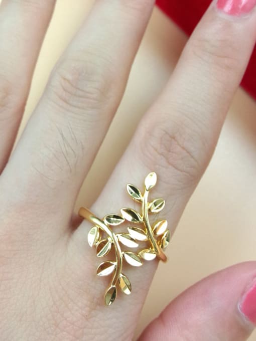 Neayou Women Gold Plated Leaf Shaped Ring 1