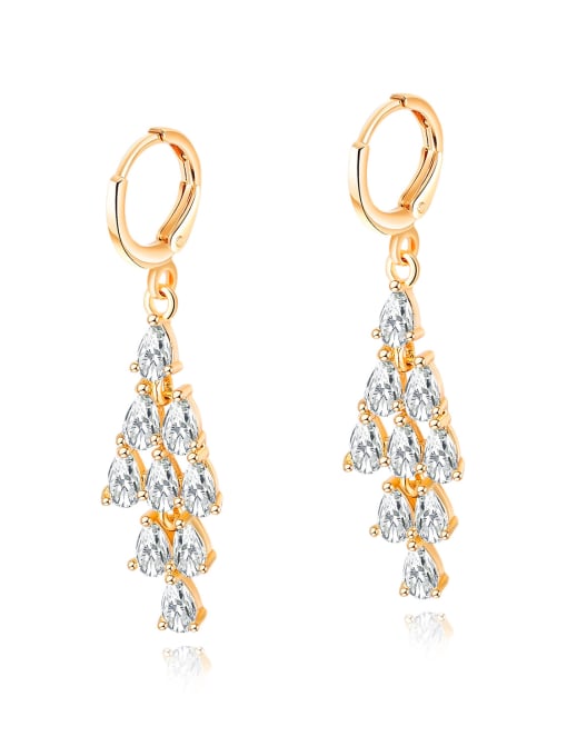 gold Copper With 18k Gold Plated Trendy Water Drop Earrings