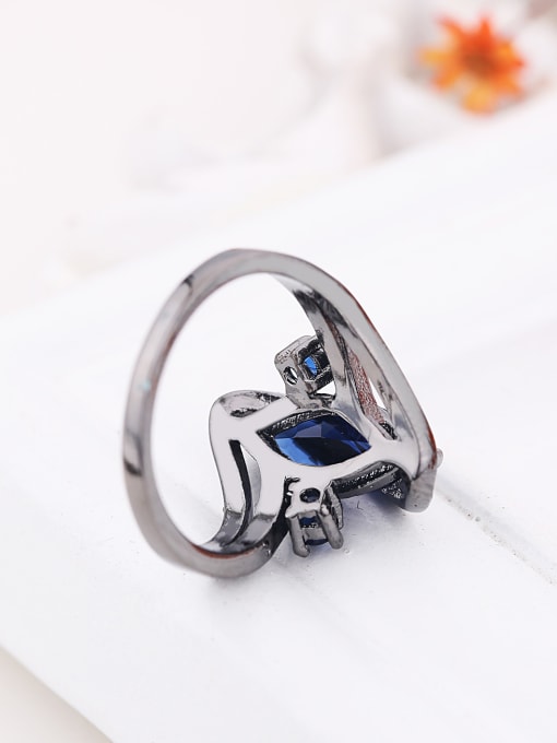 Wei Jia Gun Color Plated Oval Zircon Copper Ring 2
