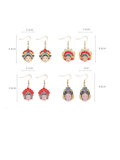 Girlhood Alloy With Rose Gold Plated Hip Hop Face Hook Earrings 3