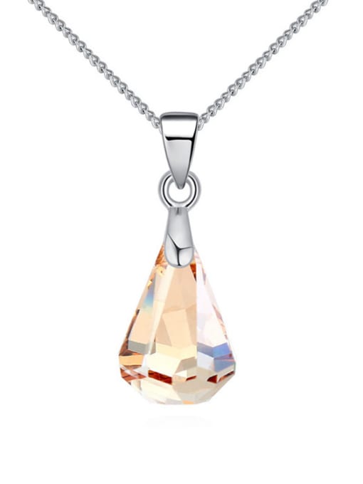 QIANZI Water Drop austrian Crystals Pendant Platinum Plated Necklace 1