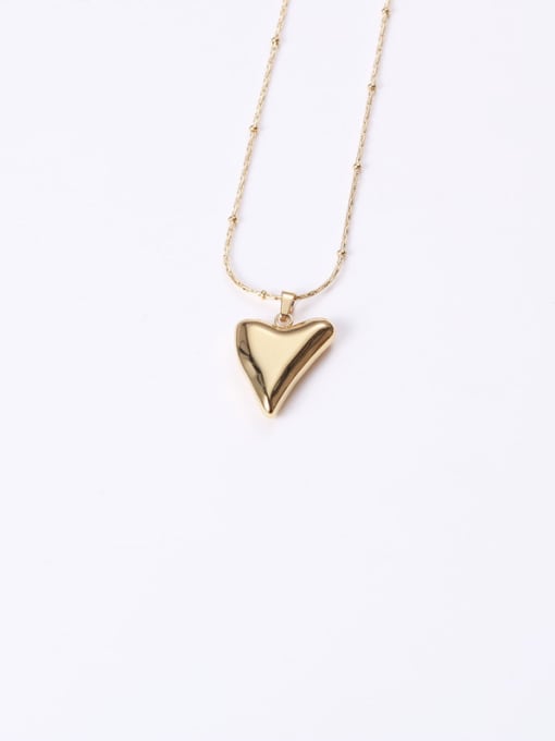 GROSE Titanium With Gold Plated Simplistic Smooth Heart Necklaces 3