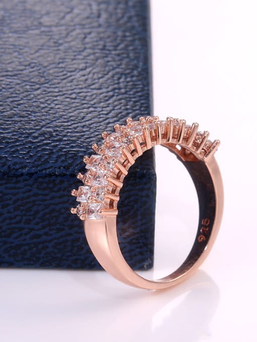 MATCH Copper With Rose Gold Plated Simplistic Geometric Band Rings 3