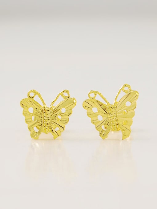 Yi Heng Da Fashion 24K Gold Plated Butterfly Shaped Stud Earrings 0