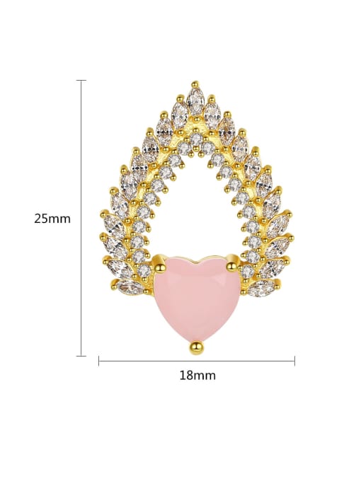 BLING SU Copper With 18k Gold Plated Trendy Heart Cluster Earrings 4