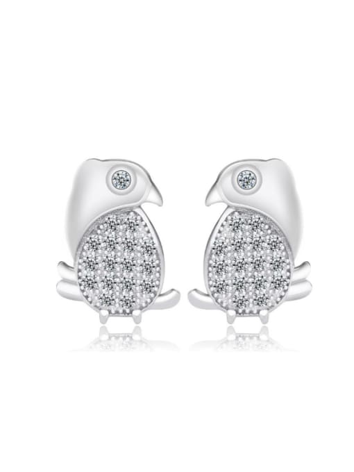 kwan Adorable Micro Pave Zircons Owls Stud Earrings 0