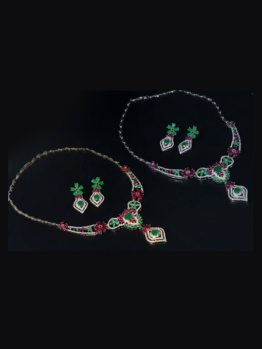 L.WIN National Style Retro Flower Two Pieces Jewelry Set 2