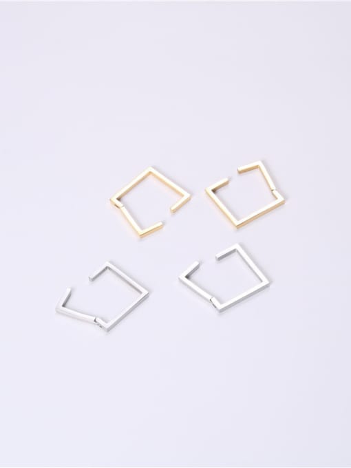 GROSE Titanium With Gold Plated Simplistic Hollow Geometric Clip On Earrings 2