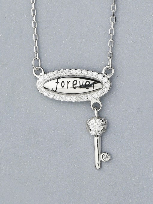 One Silver Key Shaped Necklace 0
