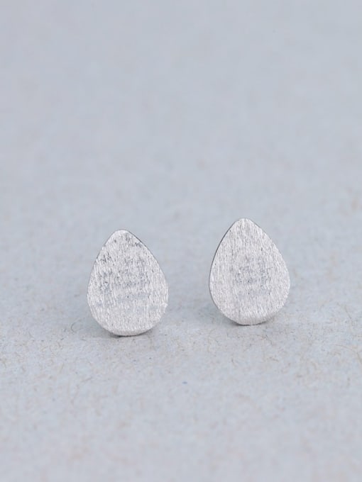 One Silver 925 Silver Water Drop Shaped Earrings 0