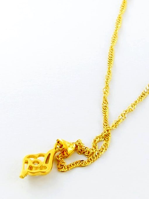 Yi Heng Da Women Elegant Heart Shaped Rhinestones 24K Gold Plated Necklace 1