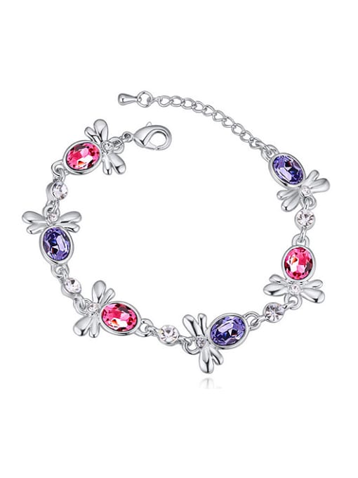QIANZI Fashion Oval austrian Crystals-accented Little Bees Alloy Bracelet 3