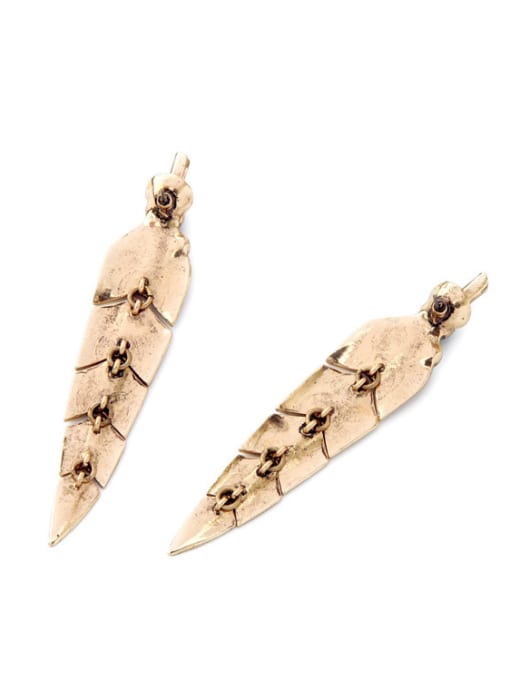 KM Leaf Shaped Alloy Stud drop earring 1