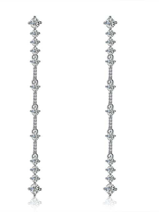 ALI Copper With 18k White Gold Plated Classic Charm Bridal Drop Earrings