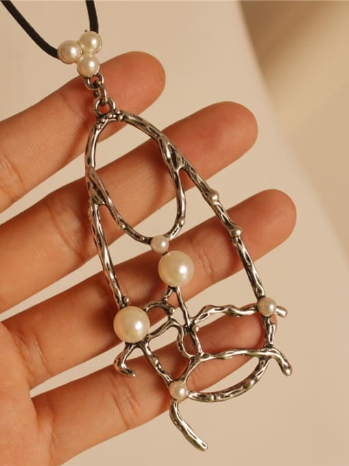 Dandelion Retro Women Geometric Pearl Necklace 2