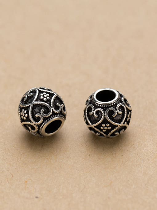 FAN 925 Sterling Silver With Vintage silver plating Beads 0