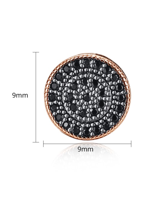 BLING SU Copper With Cubic Zirconia Delicate Round Stud Earrings 3