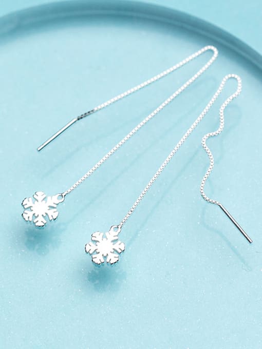 Rosh All-match Snowflake Shaped S925 Silver Line Earrings 1