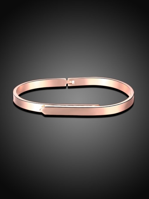 Rose Gold Elegant Rose Gold Plated Smooth Bangle