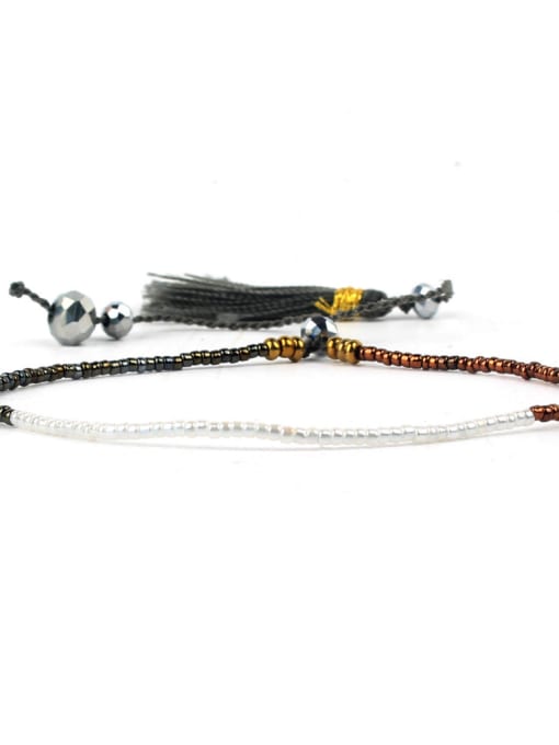 HB562-E Handmade Stretch Colorful Women Tassel Bracelet