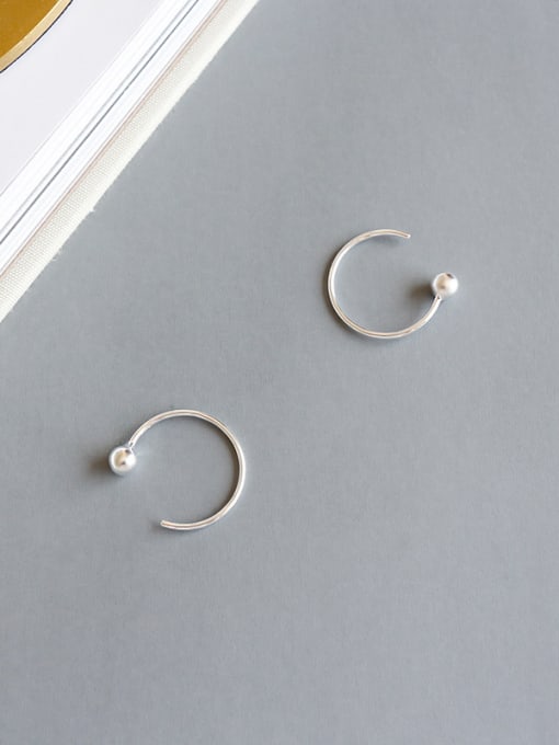 DAKA Sterling Silver simple geometric Bead Earrings