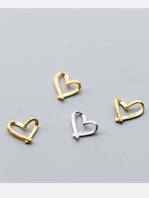 FAN 925 Sterling Silver With 18k Gold Plated Simplistic Heart Charms 2