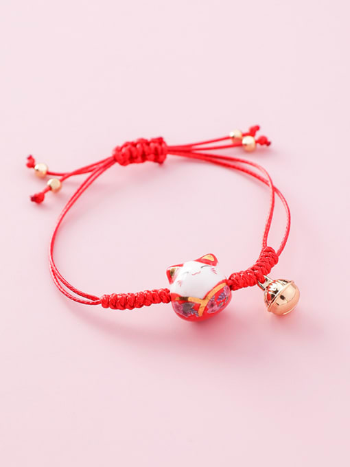 10626B woven large cat (red) Alloy With 18k Gold Plated Bohemia Charm Bracelets