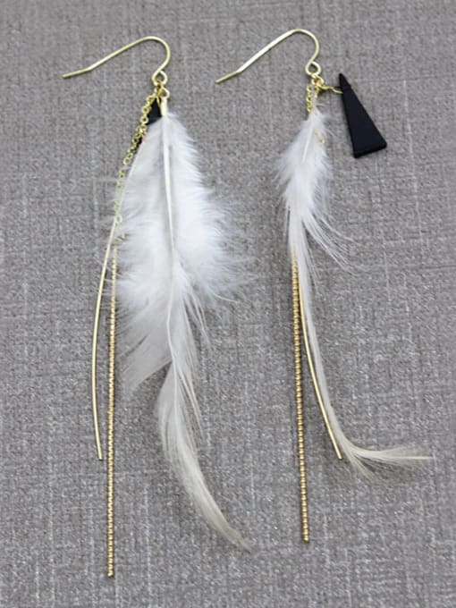 Lang Tony Exquisite 16K Gold Plated Feather Earrings 1