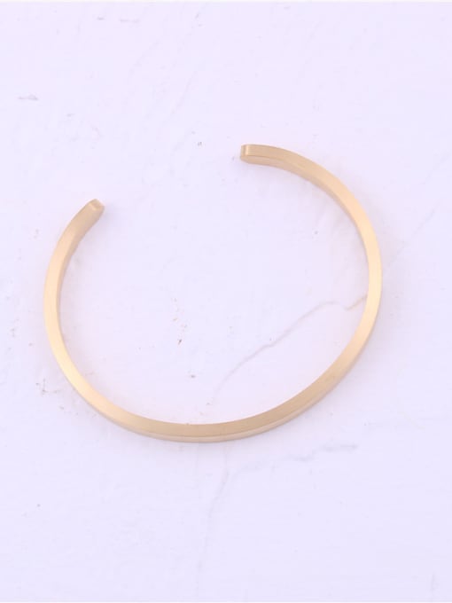 GROSE Titanium With Gold Plated Simplistic Round Bangles 1