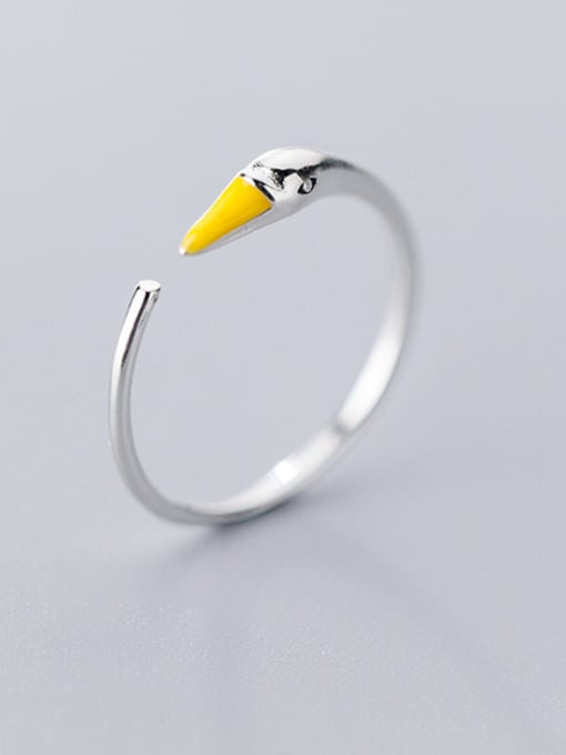 Rosh 925 Sterling Silver With Silver Plated Cute Animal swan Rings