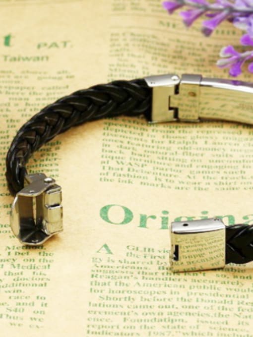 Open Sky Personalized Titanium Artificial Leather Bracelet 1