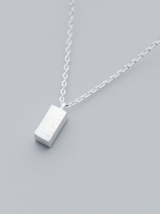 Rosh S925 Silver Necklace Pendant female fashion style simple rectangular Necklace individual character clavicle chain D4308 1