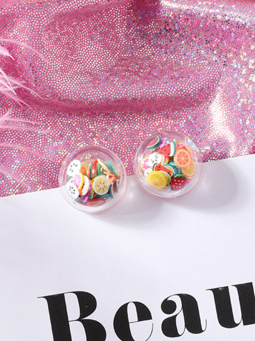 K Fruit Style Alloy With Platinum Plated Cute Colorful Sequins transparent Ball Drop Earrings