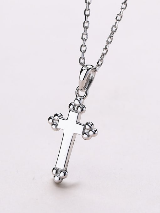 One Silver Cross Shaped Necklace 3