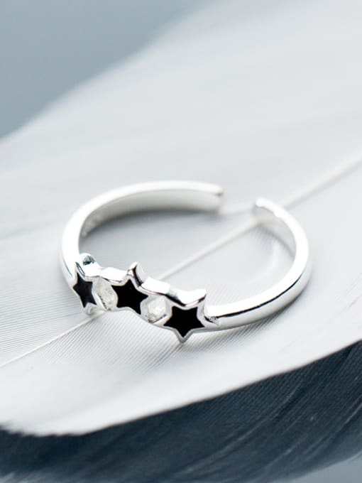 Rosh Exquisite Open Design Star Shaped Glue Silver Ring 1