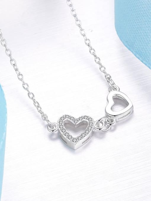 One Silver Heart-shaped Necklace 0