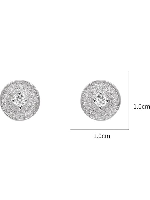 Mo Hai Copper With Platinum Plated Simplistic Round Stud Earrings 3