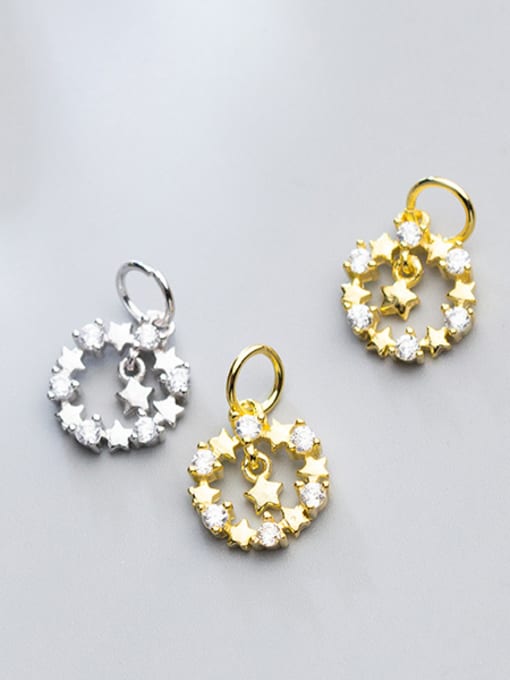FAN 925 Sterling Silver With 18k Gold Plated Delicate Star Charms