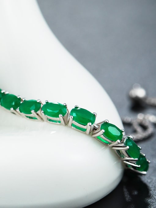 UNIENO Oval Green Zircon Bracelet 1