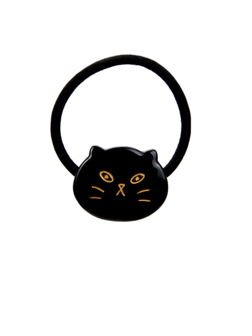 black Rubber Band With Cellulose Acetate  Cute Cartoon Children cat Hair Ropes