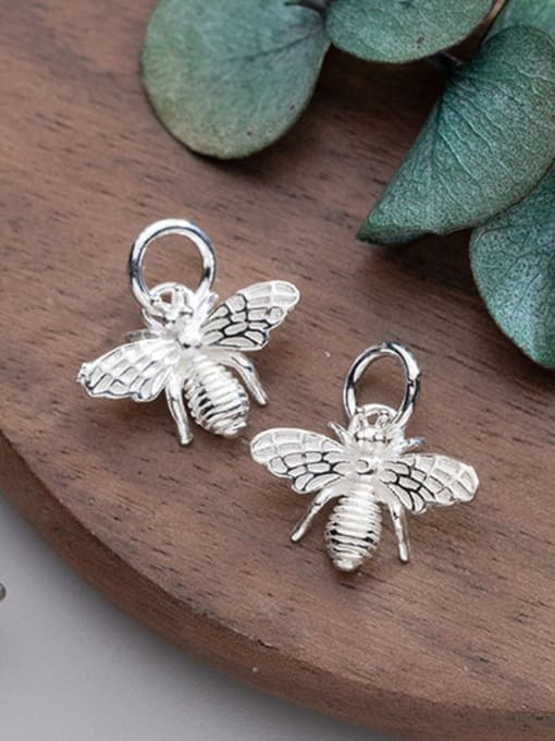 FAN 925 Sterling Silver With Silver Plated Personality Little bee 1