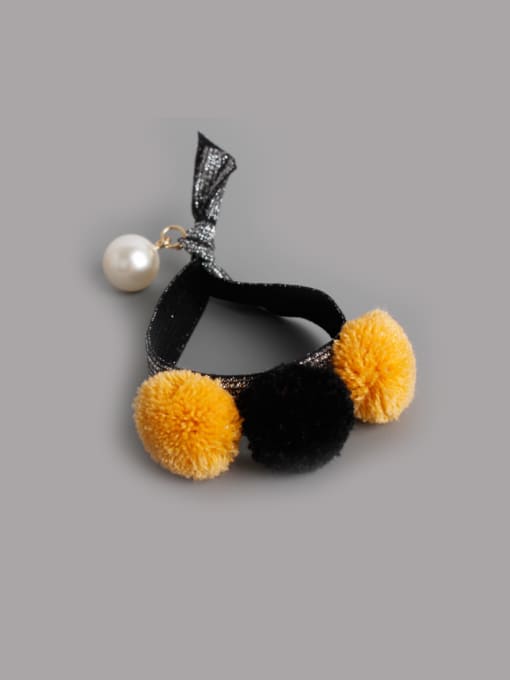 yellow and black Color Ball Hair Rope