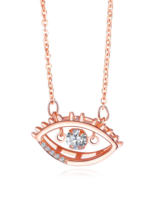 Open Sky Copper With Rose Gold Plated Fashion Evil Eye Necklaces 0