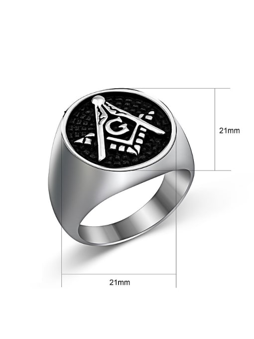 RANSSI Personalized Freemason Logo Titanium Signet Ring 2