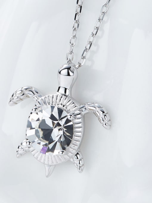 CEIDAI Personalized austrian Crystal Little Turtle 925 Silver Necklace 2