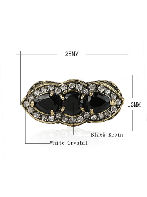 Gujin Retro style Personalized Resin stones Crystals Alloy Ring 1