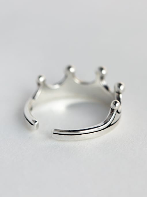 Rosh S925 silver fashion crown opening ring 3