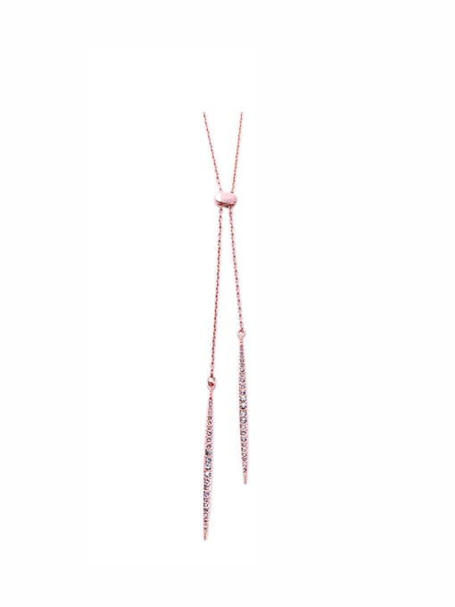 rose gold Simple Willow-shaped Alloy Necklace