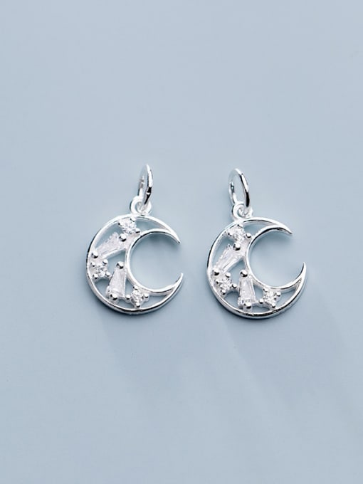 FAN 925 Sterling Silver With Cubic Zirconia  Simplistic Moon Charms 1